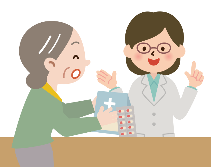 薬剤師とご利用者様のイラスト