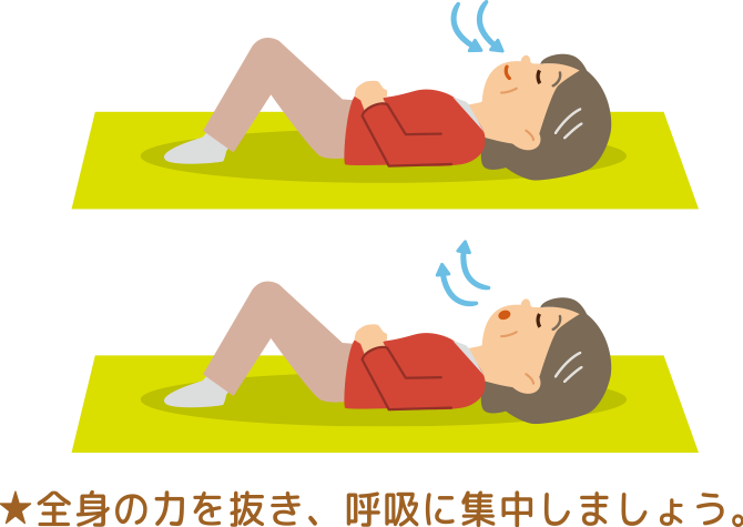 ★全身の力を抜き、呼吸に集中しましょう。