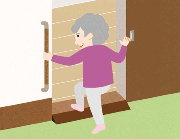 建具などの段差はスロープで解消。