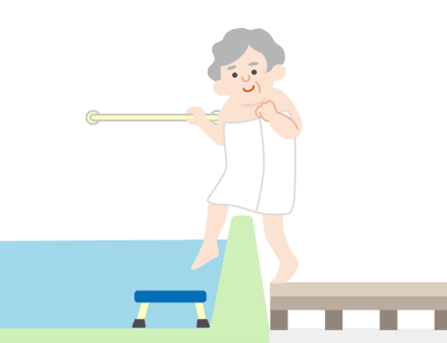 どのように浴槽をまたぐのかご本人の症状から考えます。