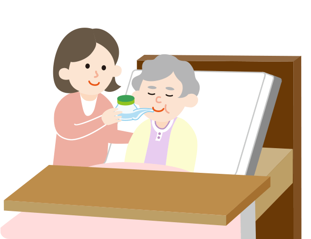 吸いのみなども利用して、水分は少しずつゆっくり補給。