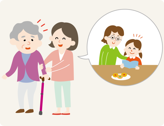 ご本人の世界を否定せず、安心できる言葉をかけます。