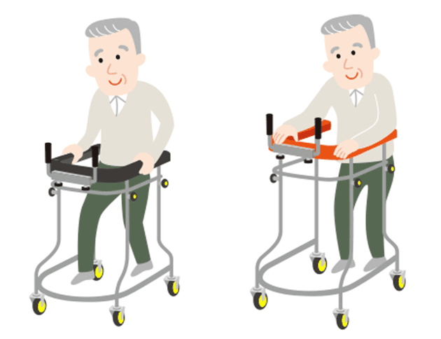 ご本人の身体状況に合わせて、グリップの高さを調節します。