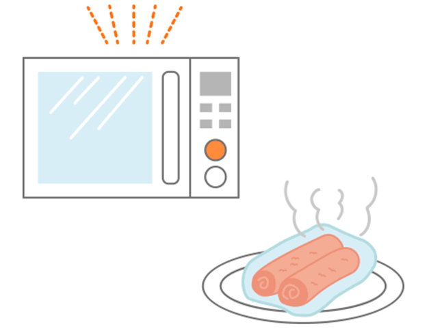 濡らして絞ったタオルを電子レンジで温めるだけ。