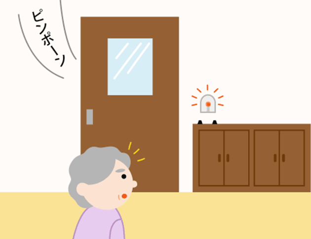 電話のベルや玄関チャイムを光や振動で伝える方法も。