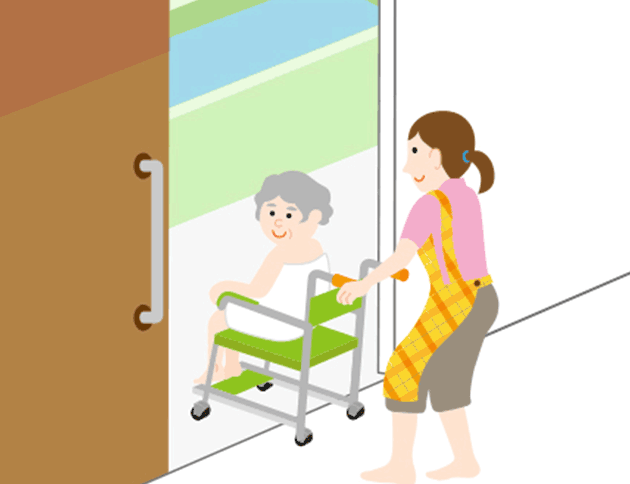 入浴時の一連の動作を想定し、必要な道具を選びます。