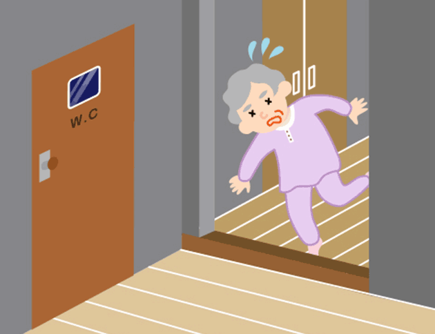 足元を明るく照らし、転倒を未然に防ぎます。