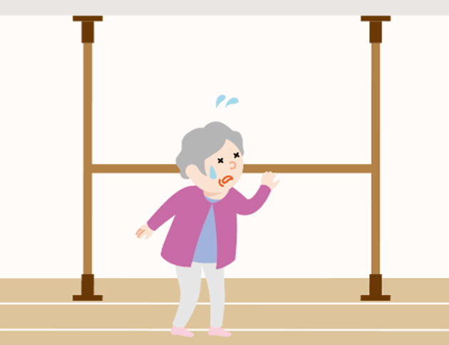 ご本人の状態に合わせて手すりの高さを調整します。