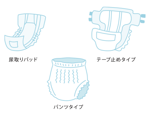尿量に合わせて、最適なおむつを選びます。