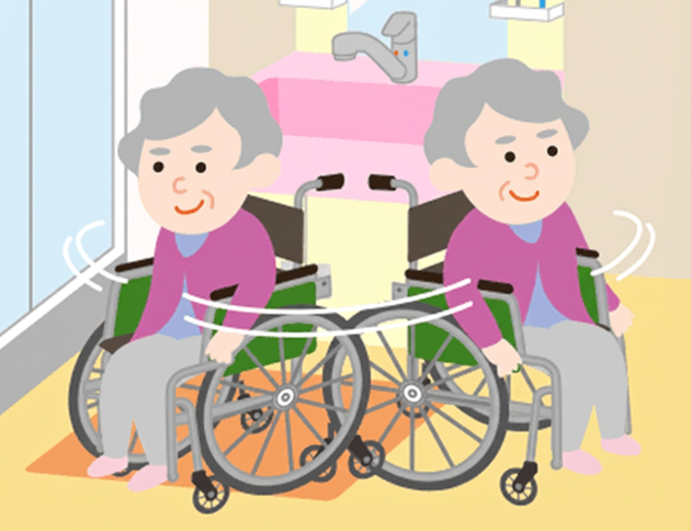 「六輪車椅子・低床車椅子」足腰が弱った方の移動は小回りのきく車椅子で。