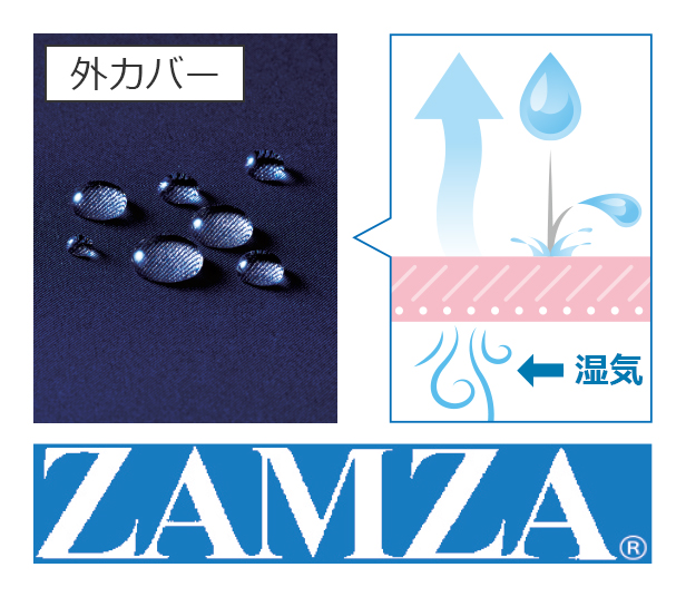 ムレにくい透湿防水素材でお手入れ簡単