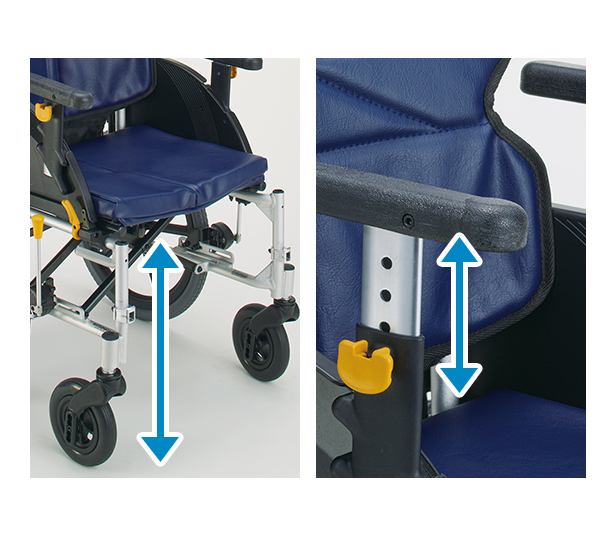 座面・肘置きの高さ調整イメージ