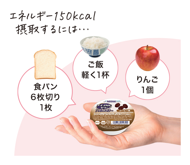 手のひらサイズの小さなカップに150kcal