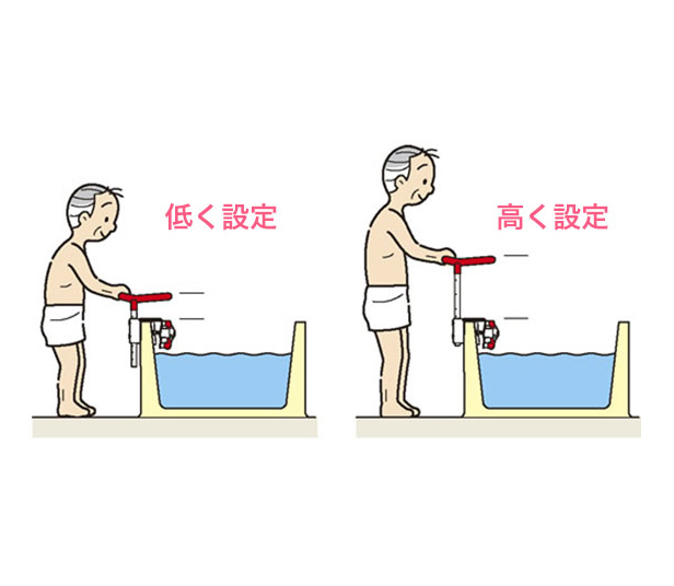 体格に合わせて高さ調整が可能